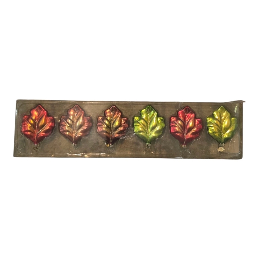 Department 56 Autumn Leaf Ornament Set - Red, Green, Gold